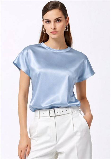Blusa a maniche corte in satin di seta stretch Pinko | FARIDAE28